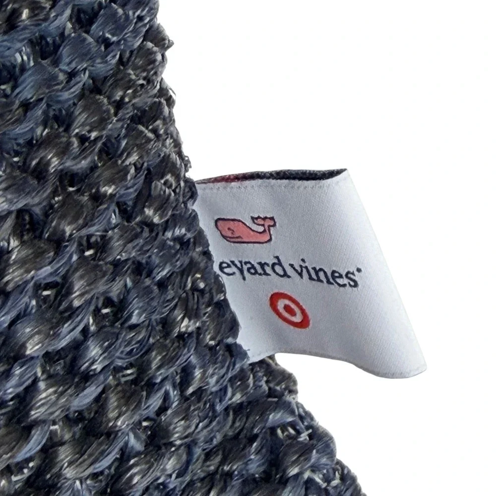 Vineyard Vines Target Navy Blue Chunky Knit Whale Logo Decorative Throw Pillow